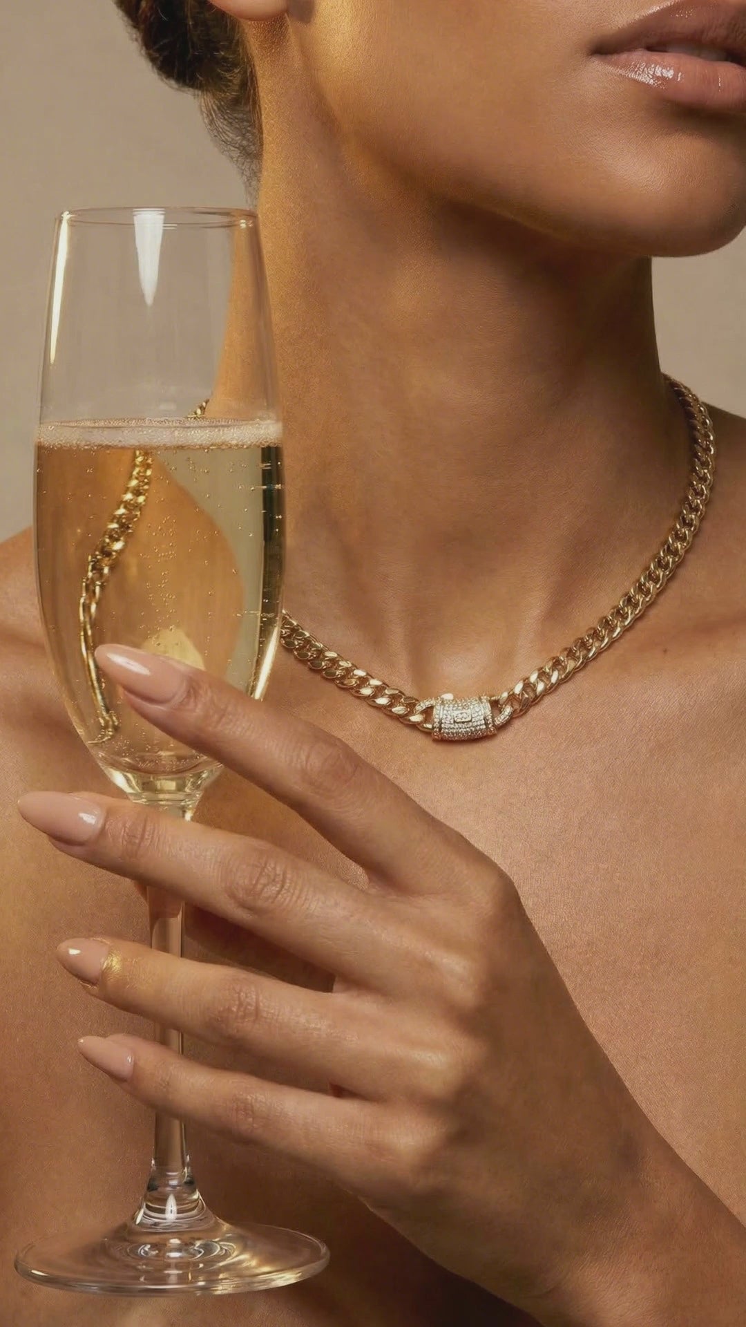 Cuban link chain with Monaco box clasp